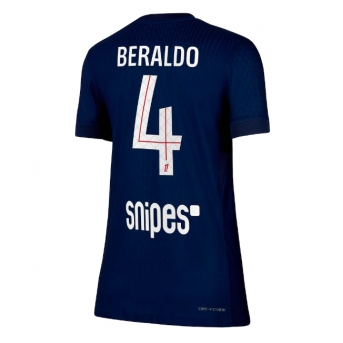 Billige Fotballdrakt Paris Saint-Germain Lucas Beraldo #4 Replika Hjemmedrakt Dame 2025-26 Kortermet